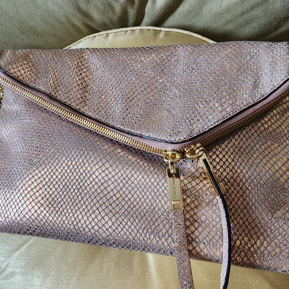Henri Bendel Embossed Snakeskin Crossbody | Pink Champagne Color
